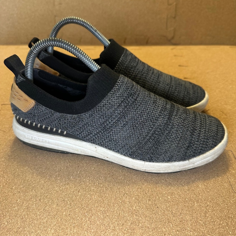 Merrell Range AC+ Womens 9 Grey Knit Slip On Walking Shoes J97544 Vibram Sole‎